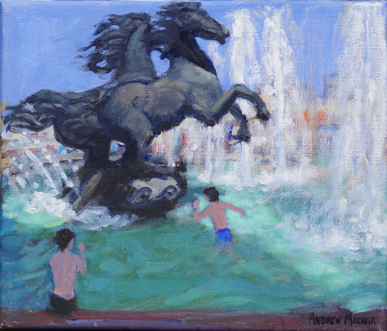 Hästskulpturer, Manezhnaya Square, Moskva, 2016, av Unbekannt Unbekannt