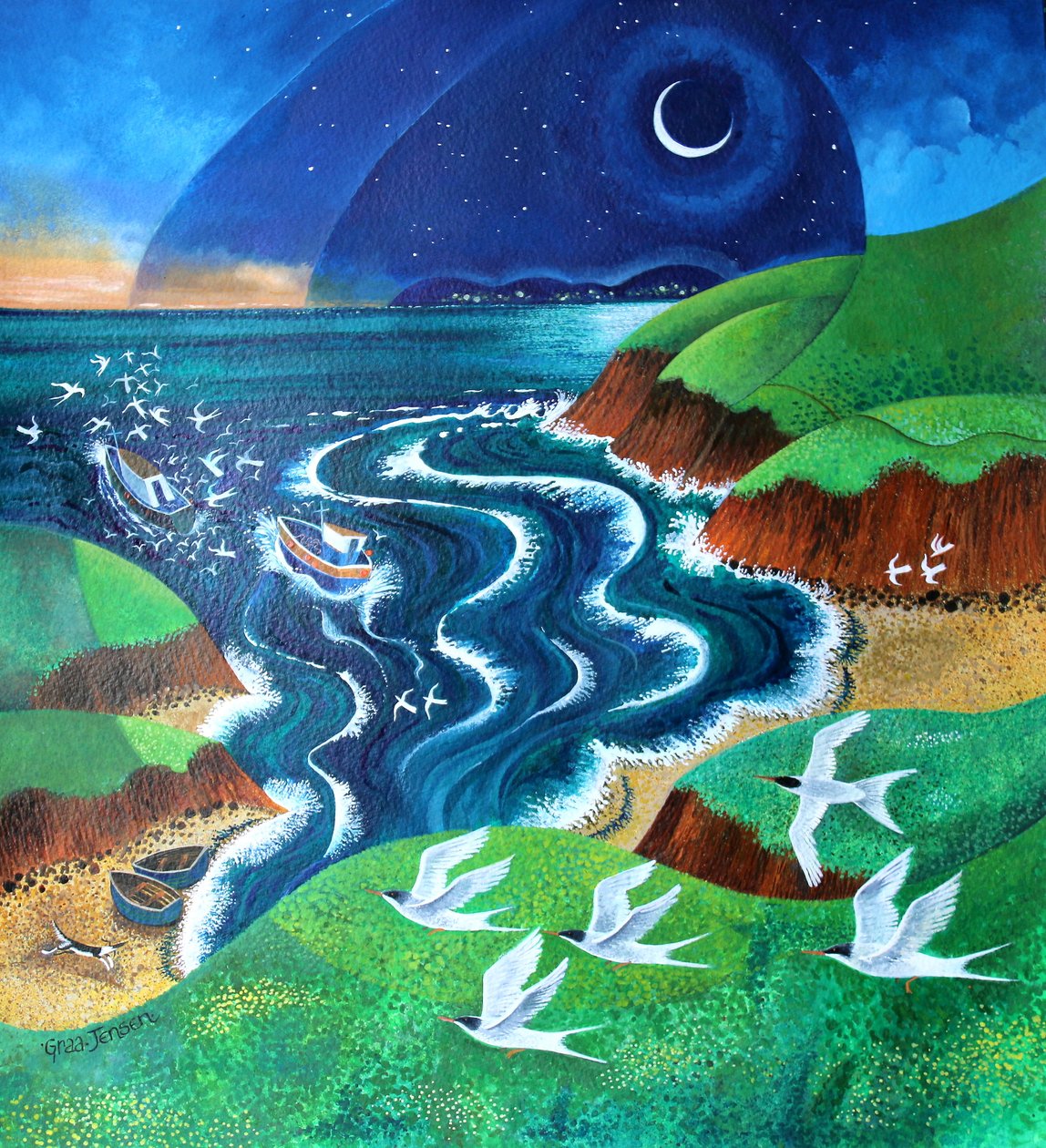 Hungry Gulls, 2017, av Unbekannt Unbekannt