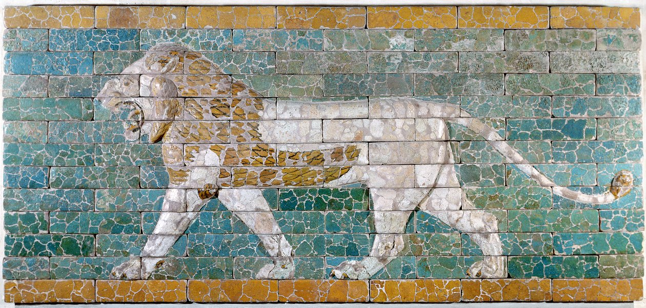 Lejon som representerar Ishtar, fris från processionsvägen som leder till det stora templet i Babylon, tidigt 600-tal f.Kr. av Unbekannt Unbekannt