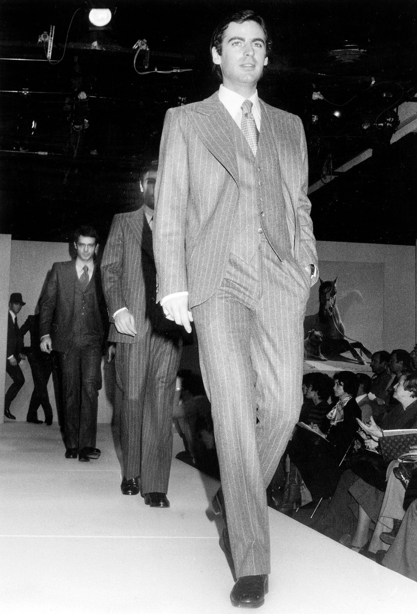 Herrmodevisning för Pierre Cardin 1973-1974 vår-sommarkollektion, 7 februari 1977 av Unbekannt Unbekannt