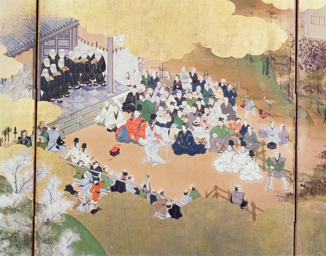 Scener av urbant liv under "Bakufu"-regeringen, från en föreställning av Noh Drama, Tosa School, 1800, japanska, av Unbekannt Unbekannt