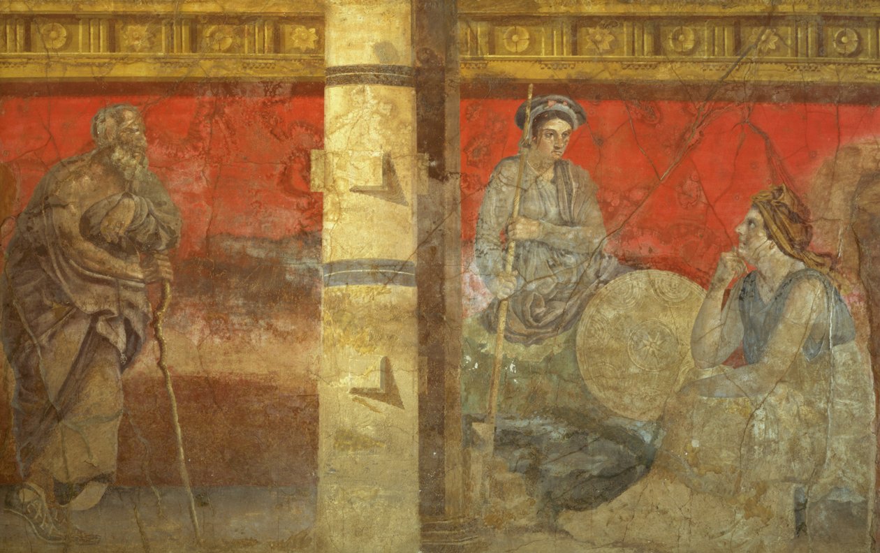 Personifieringen av Makedonien och en filosof, från P. Fannius Synistors villa, Boscoreale, c.50-40 f.Kr. av Unbekannt Unbekannt