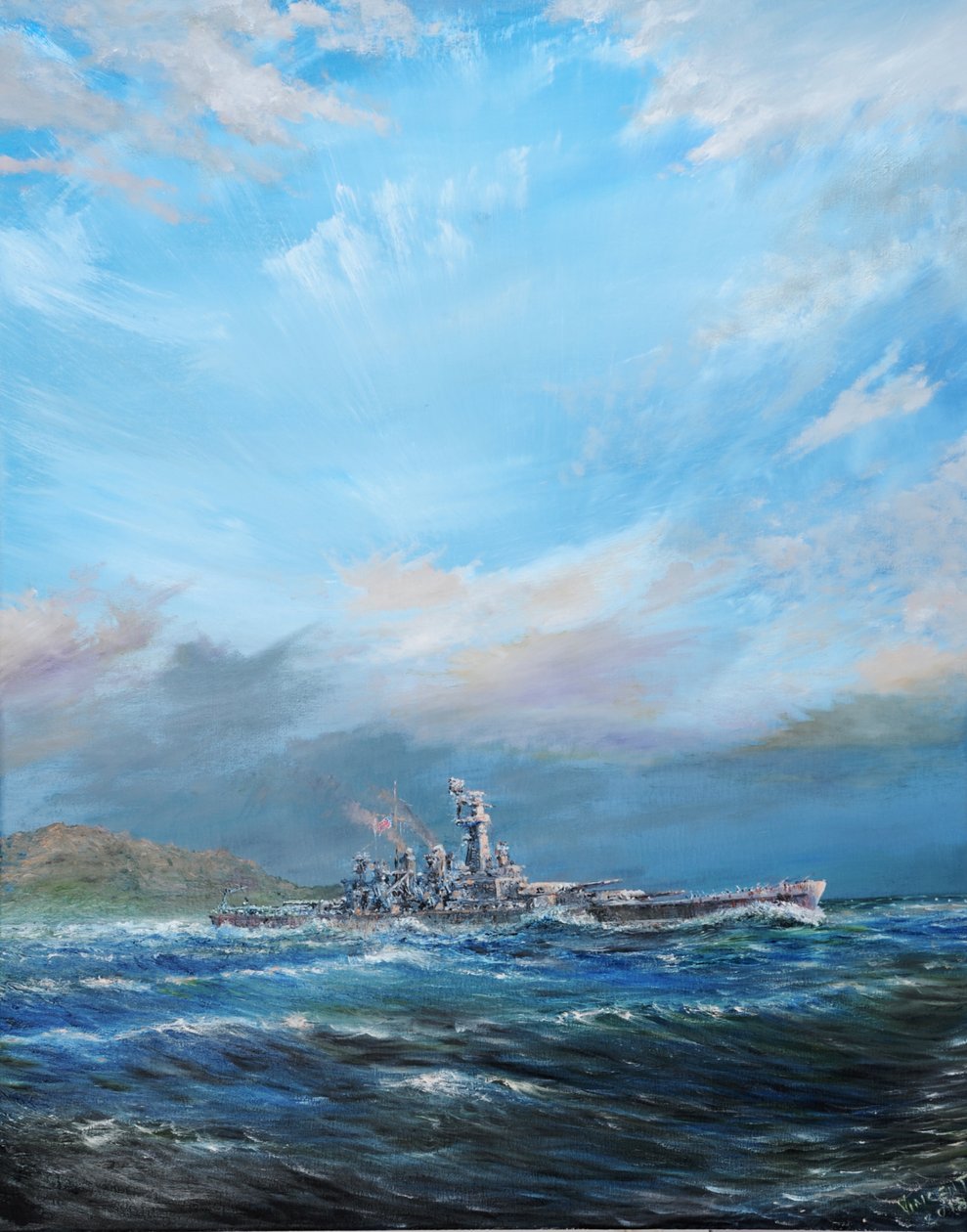 USS Washington lämnar Guadalcanal, 2018, av Unbekannt Unbekannt
