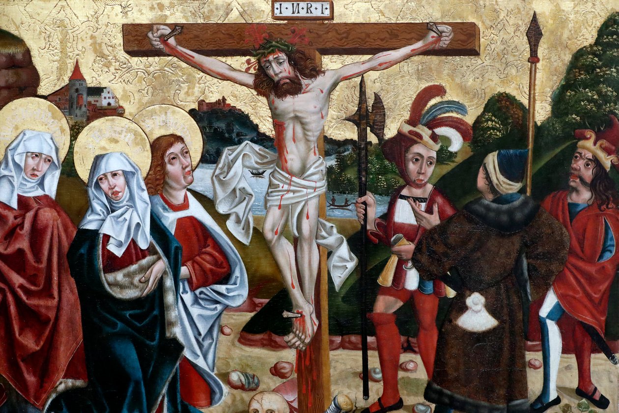 Unterlinden Museum, Kristus i hans passion, Korsfästelsen, Olja på träpanel, 1400-talet, Olja på träpanel, Martin Schongauer, sent 1400-tal, Colmar, Frankrike av Unbekannt Unbekannt