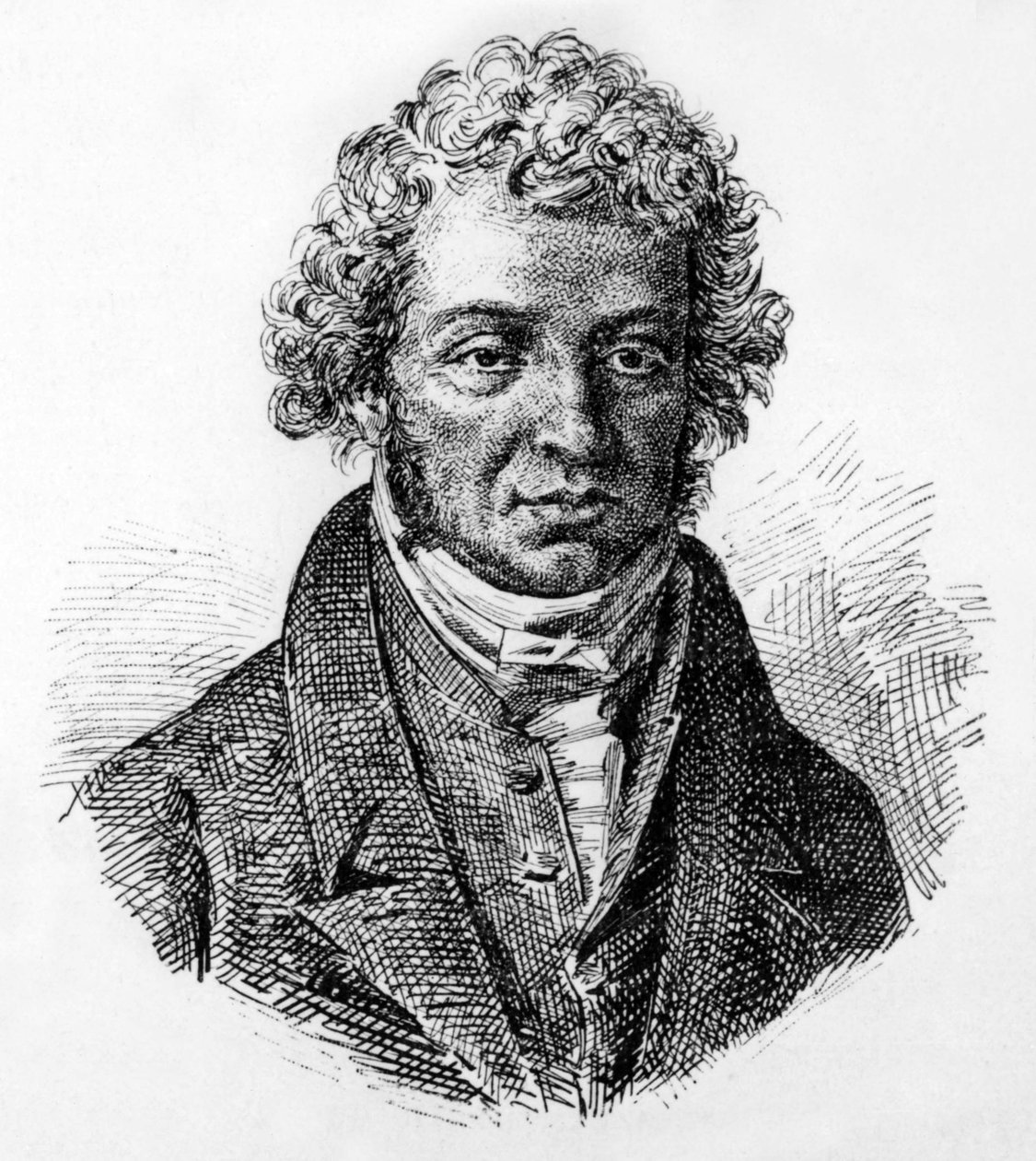Andre Marie Ampere 19:e århundradet (gravyr) av Unbekannter Künstler