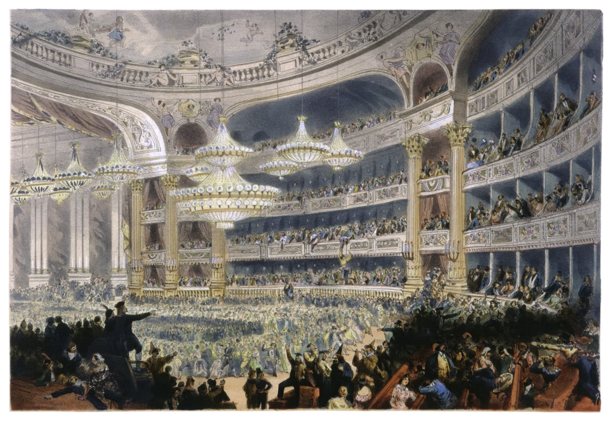 Bal i Paris, ca 1870 (litografi) av Unbekannter Künstler