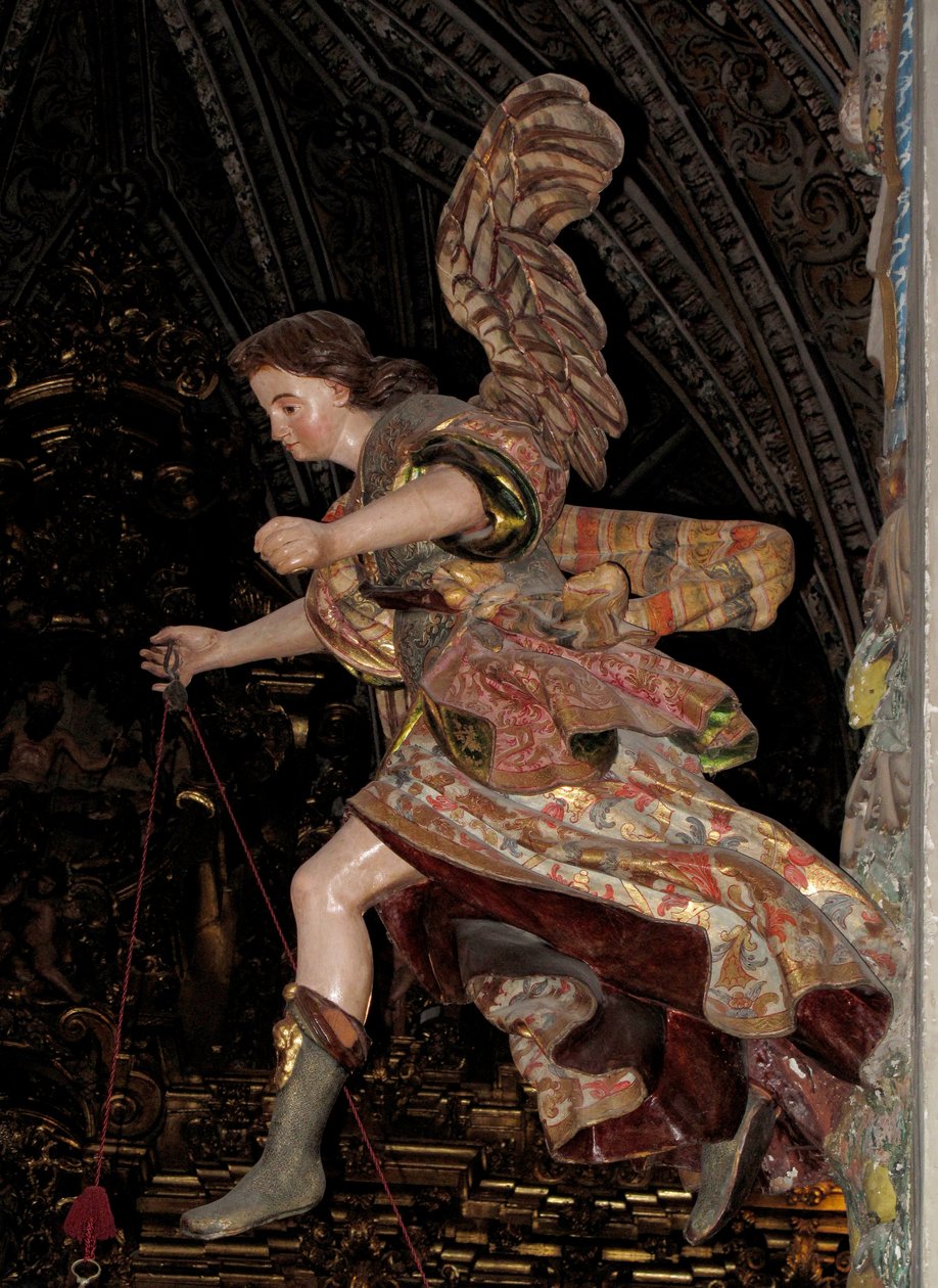 Hoppande ängel - Skulptur, barockkonst av Unbekannter Künstler