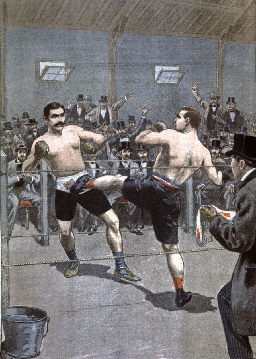 Boxningsmatch i Paris av Unbekannter Künstler