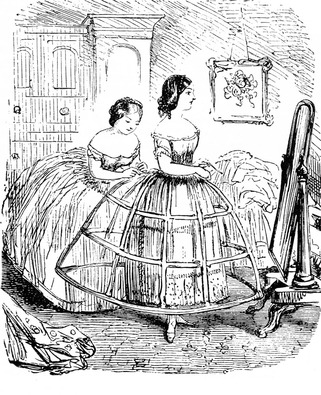 Brittiskt kvinnomode - 1850-talet av Unbekannter Künstler