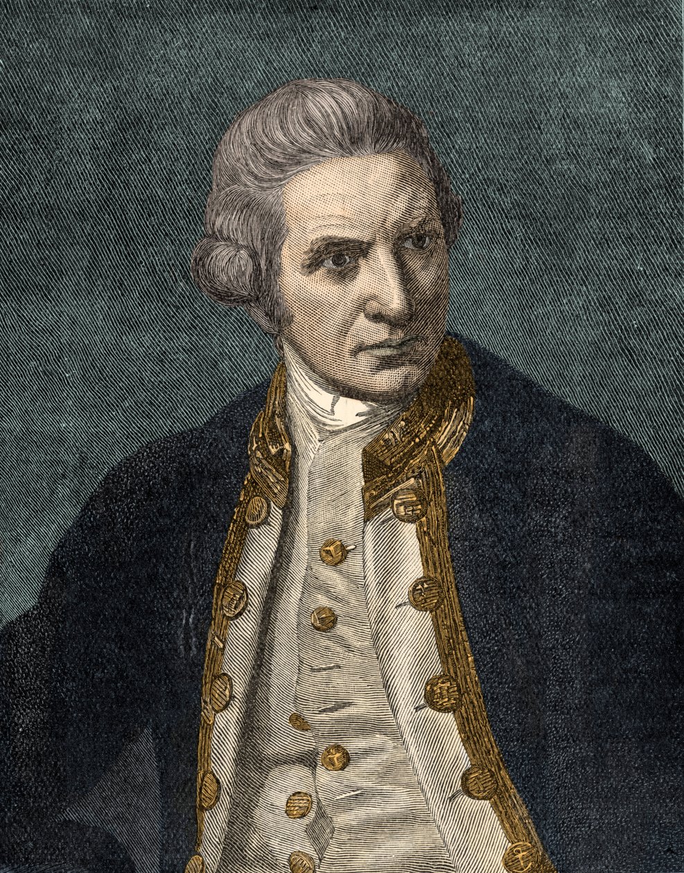 Kapten James Cook - porträtt av Unbekannter Künstler