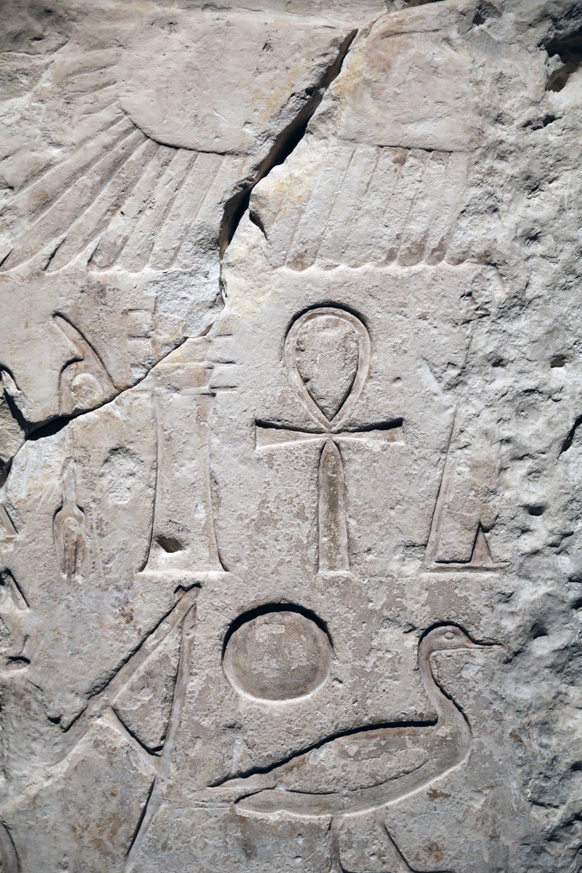 Coptos, Sesostris 1:s tempelfragment, Detalj av Unbekannter Künstler