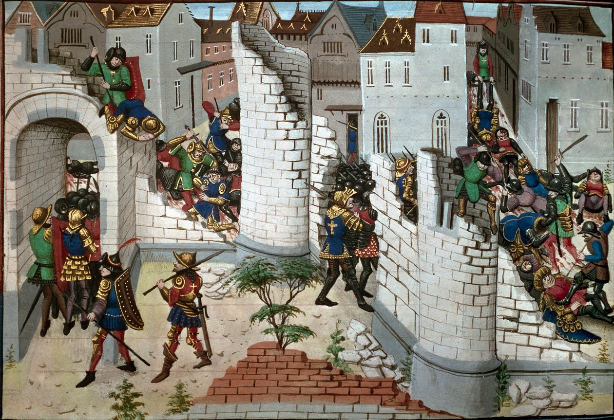 Korståg: intagandet av Jerusalem. Detalj. (miniatyr) av Unbekannter Künstler
