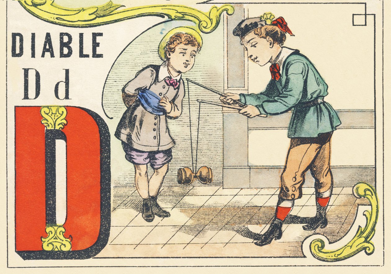 D: djävulen - Spelalfabetet, ca 1890 (illustration) av Unbekannt