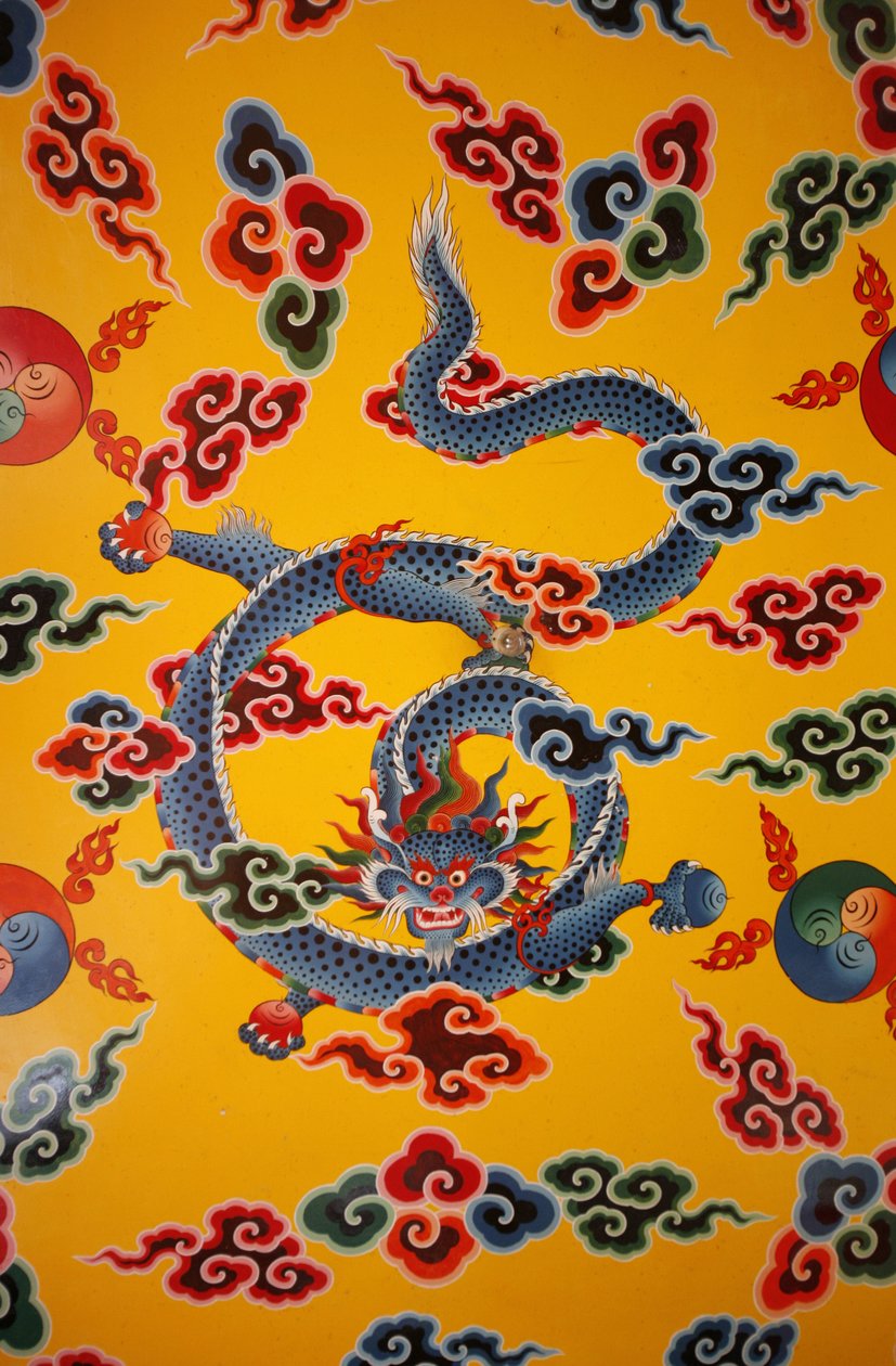 Drake väggmålning. Kopan kloster, Kathmandu, Nepal av Unbekannt