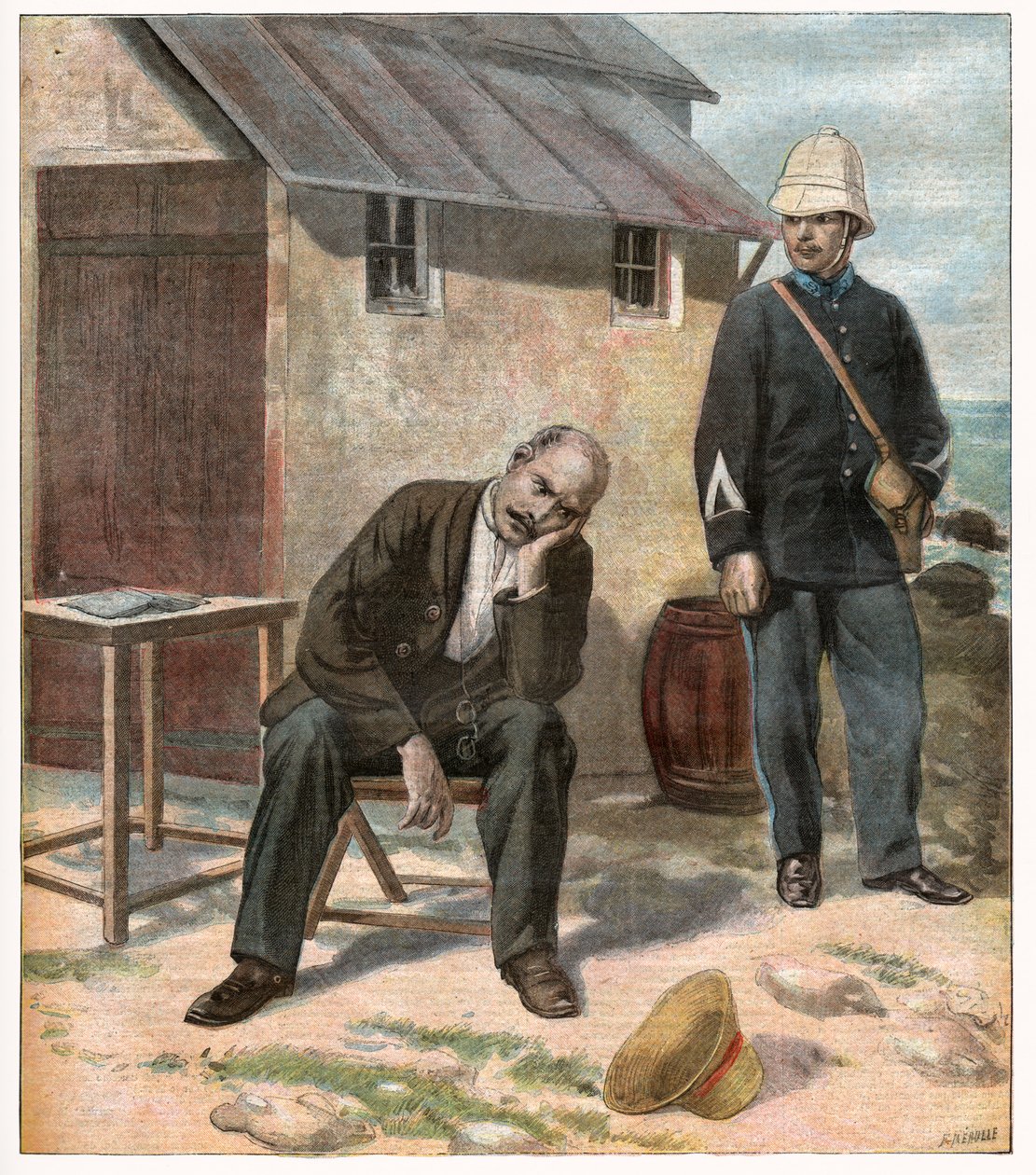 Dreyfus fall. 1896 (gravyr) av Unbekannter Künstler