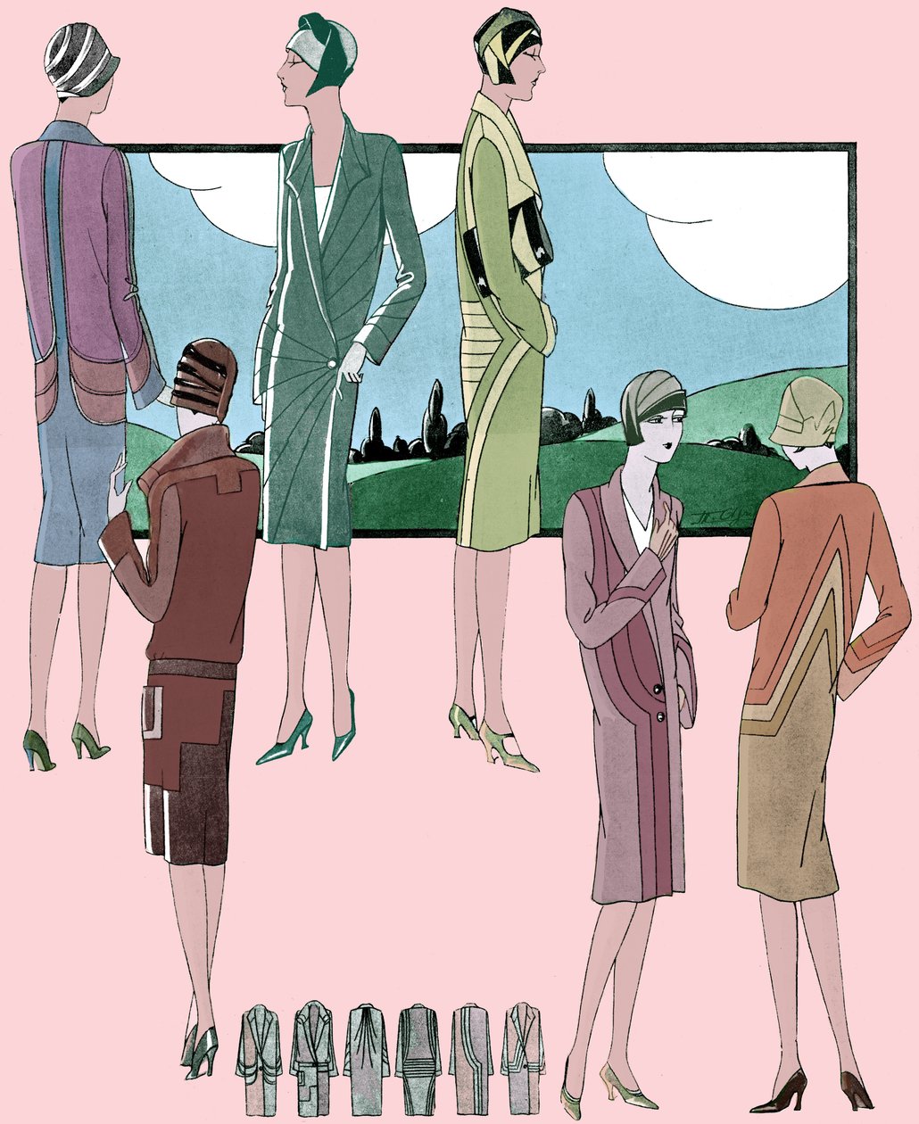 Mode: lätta kappor våren 1928 av Unbekannter Künstler
