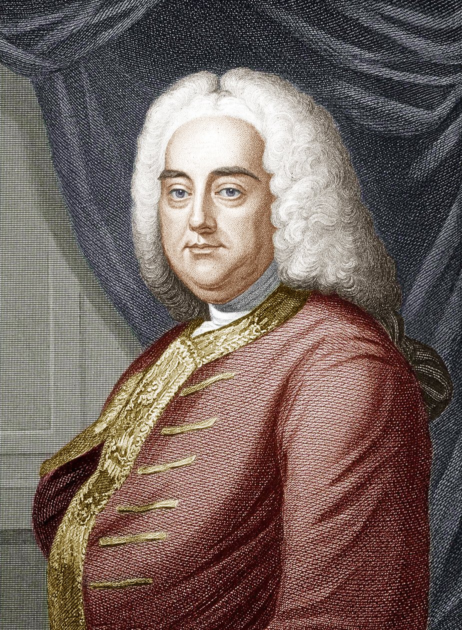 George Frideric Handel (färggravyr) av Unbekannter Künstler