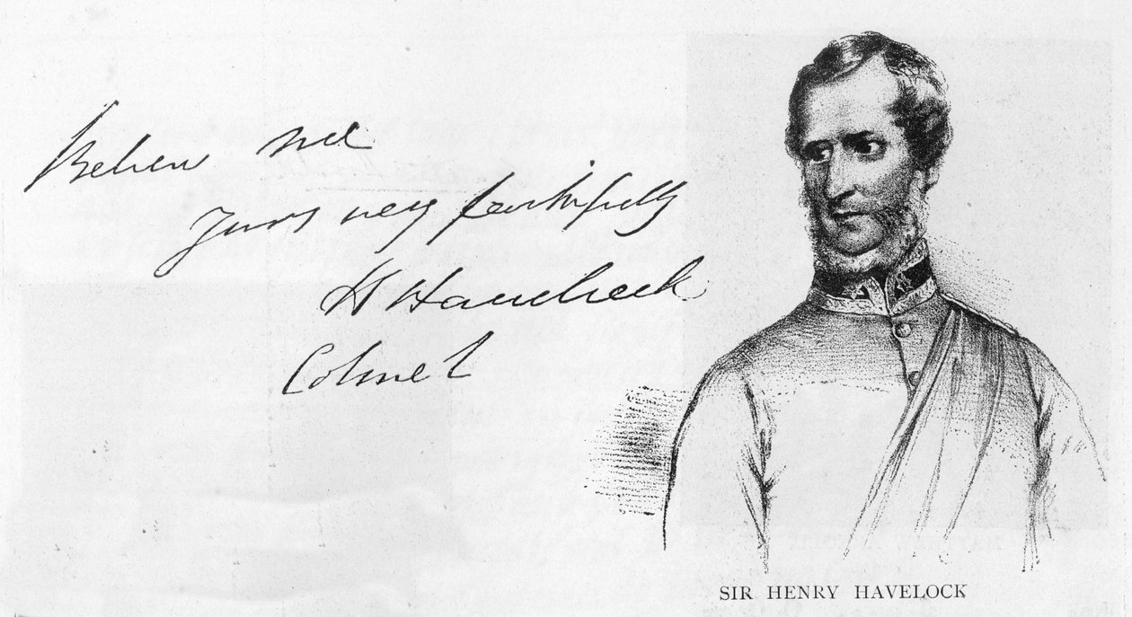 Handstil och signatur av Sir Henry Havelock av Unbekannt