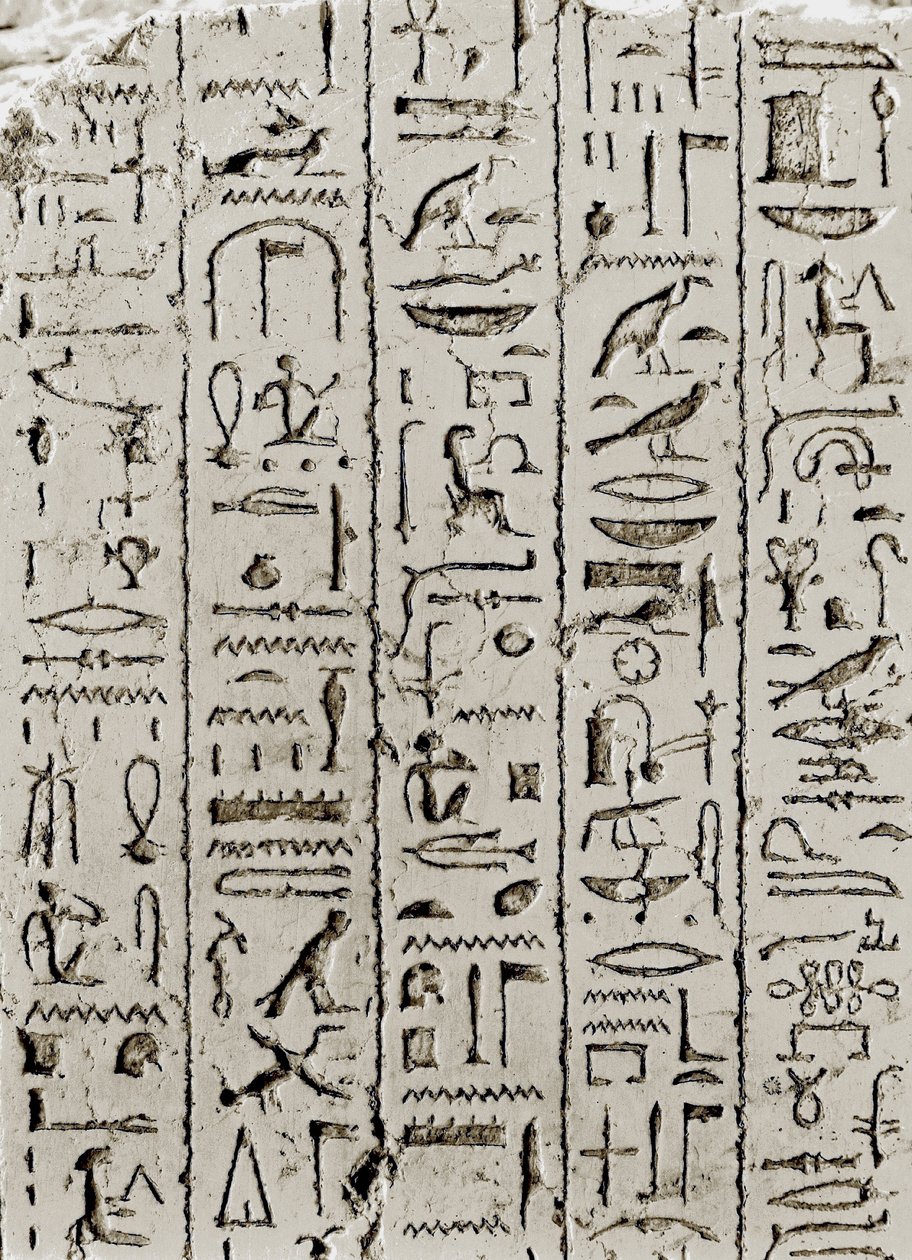Hieroglyfer från perioden Ramesside, Denderah, Egypten. av Leopold Blonder