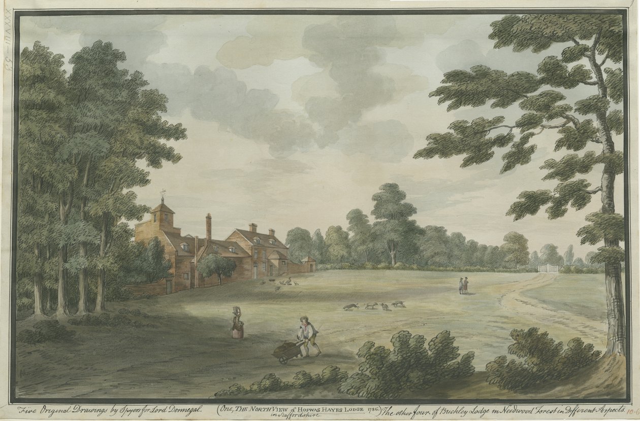Hopwas Hayes: akvarellmålning, 1786 av Unbekannt
