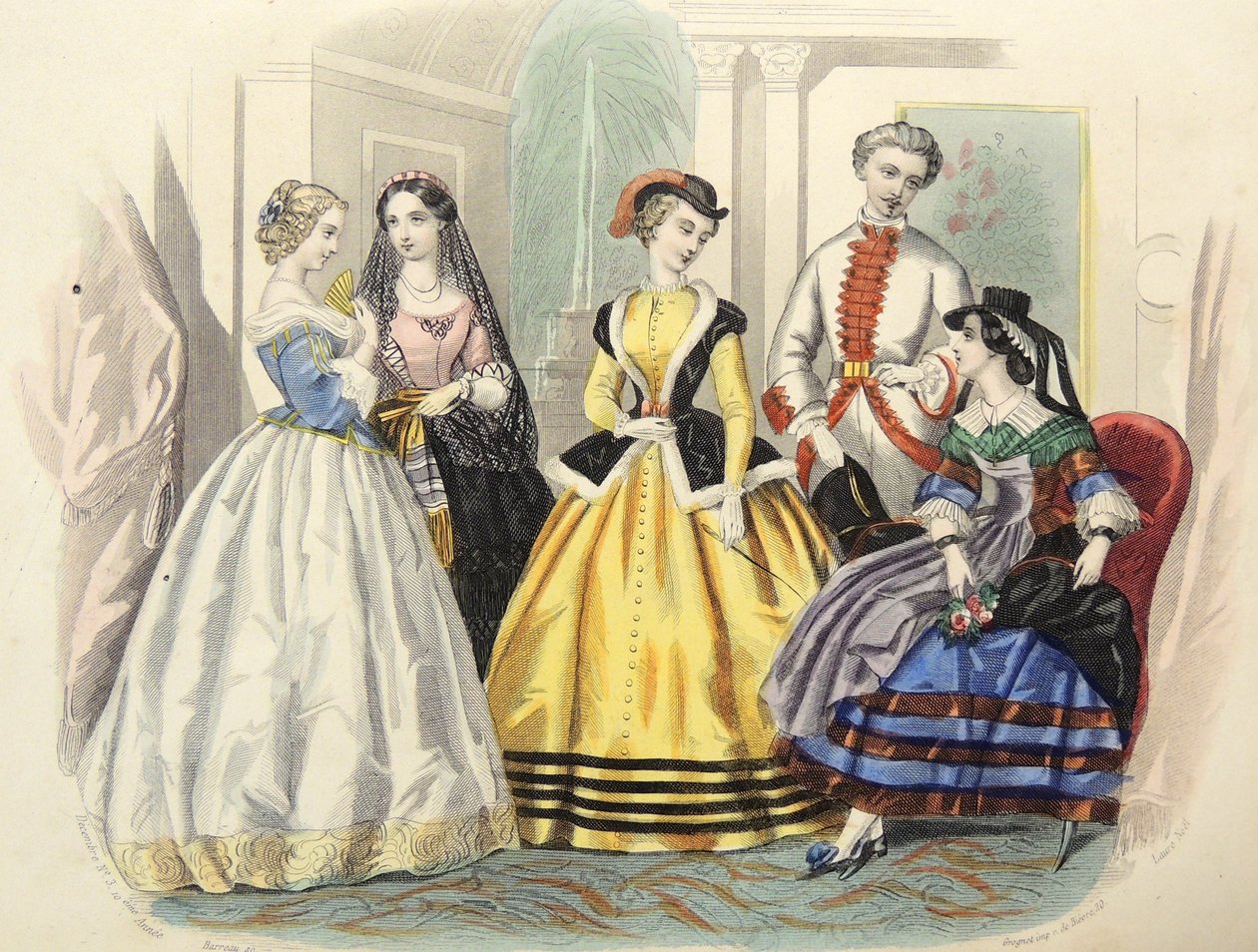 Parismode för damer, ca 1860. av Unbekannter Künstler