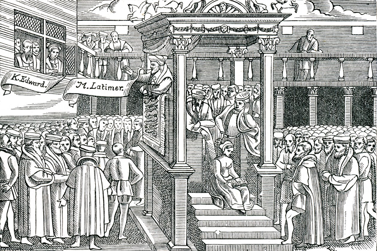 Latimer predikar inför Edward VI av Unbekannter Künstler