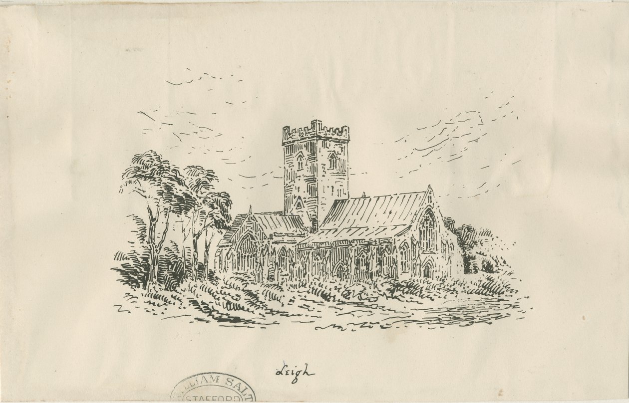 Leigh Church: litografi och [?1800-talet] av Unbekannt
