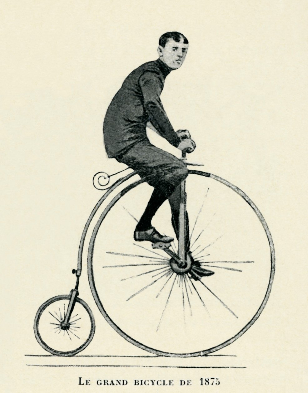 Man som rider på Penny-farthing av Unbekannter Künstler
