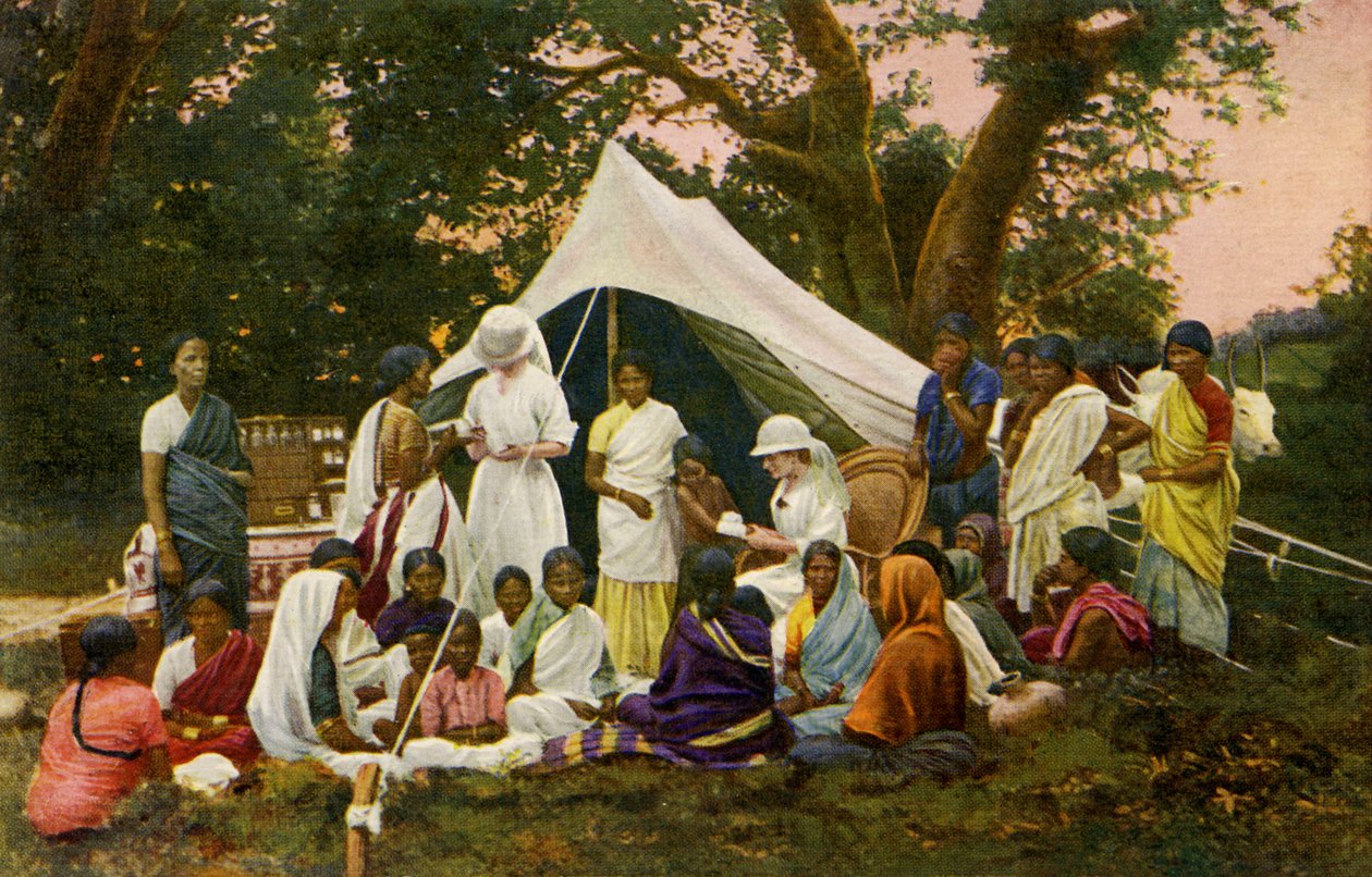 Medicinskt tält i Indien av Unbekannter Künstler