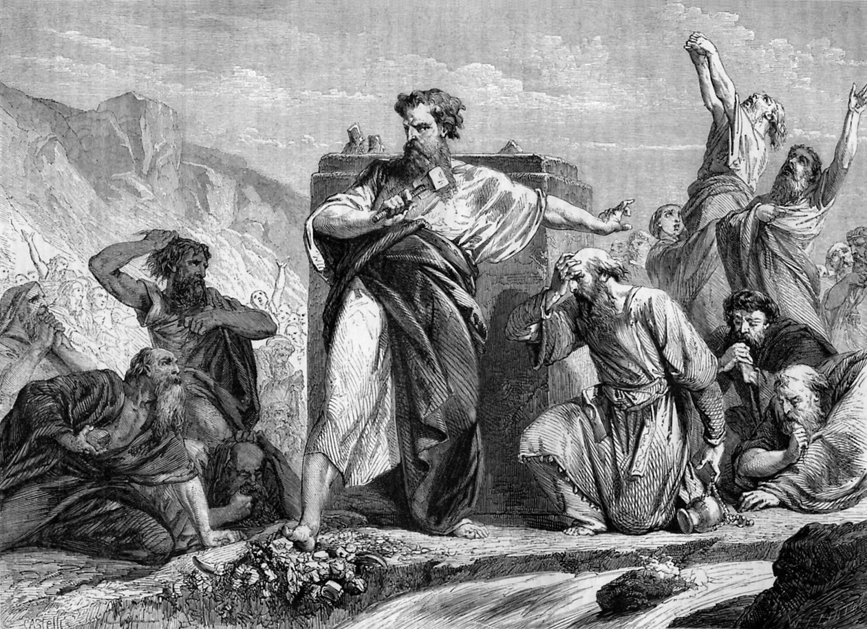 Moses förgör guldkalven - Bibeln av Unbekannter Künstler