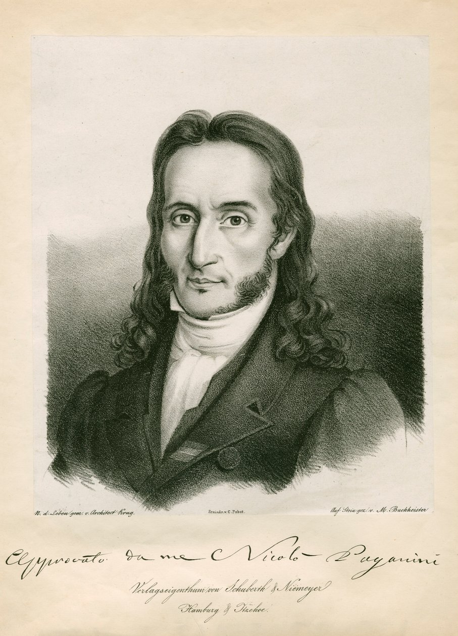Niccolo Paganini - porträtt av Unbekannt