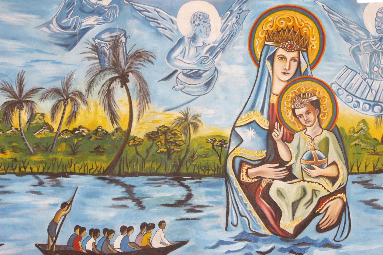 Our Lady of Togo fresk, Togoville, Togo av Unbekannt