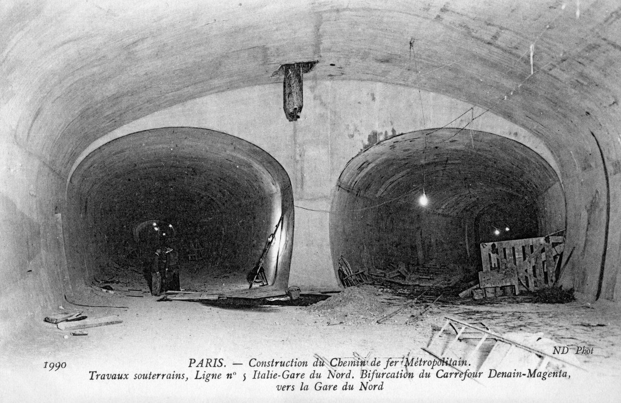 Paris Metro - byggande av underjordisk tunnelbana av Unbekannter Künstler