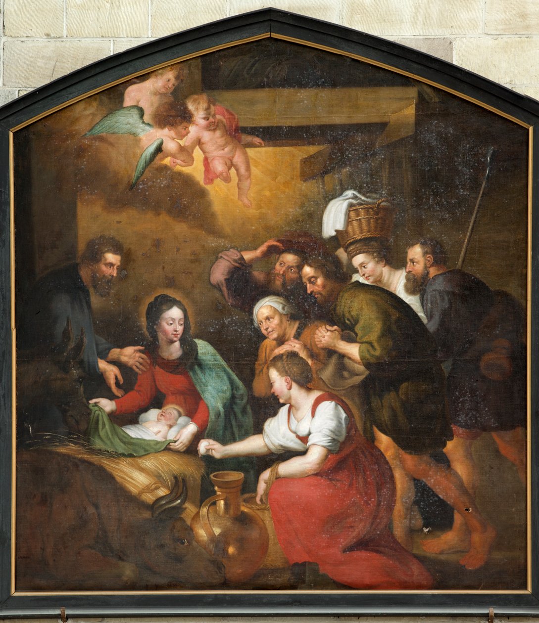 Församlingskyrka (Saint Martins församlingskyrka). Målning. av Unbekannter Künstler
