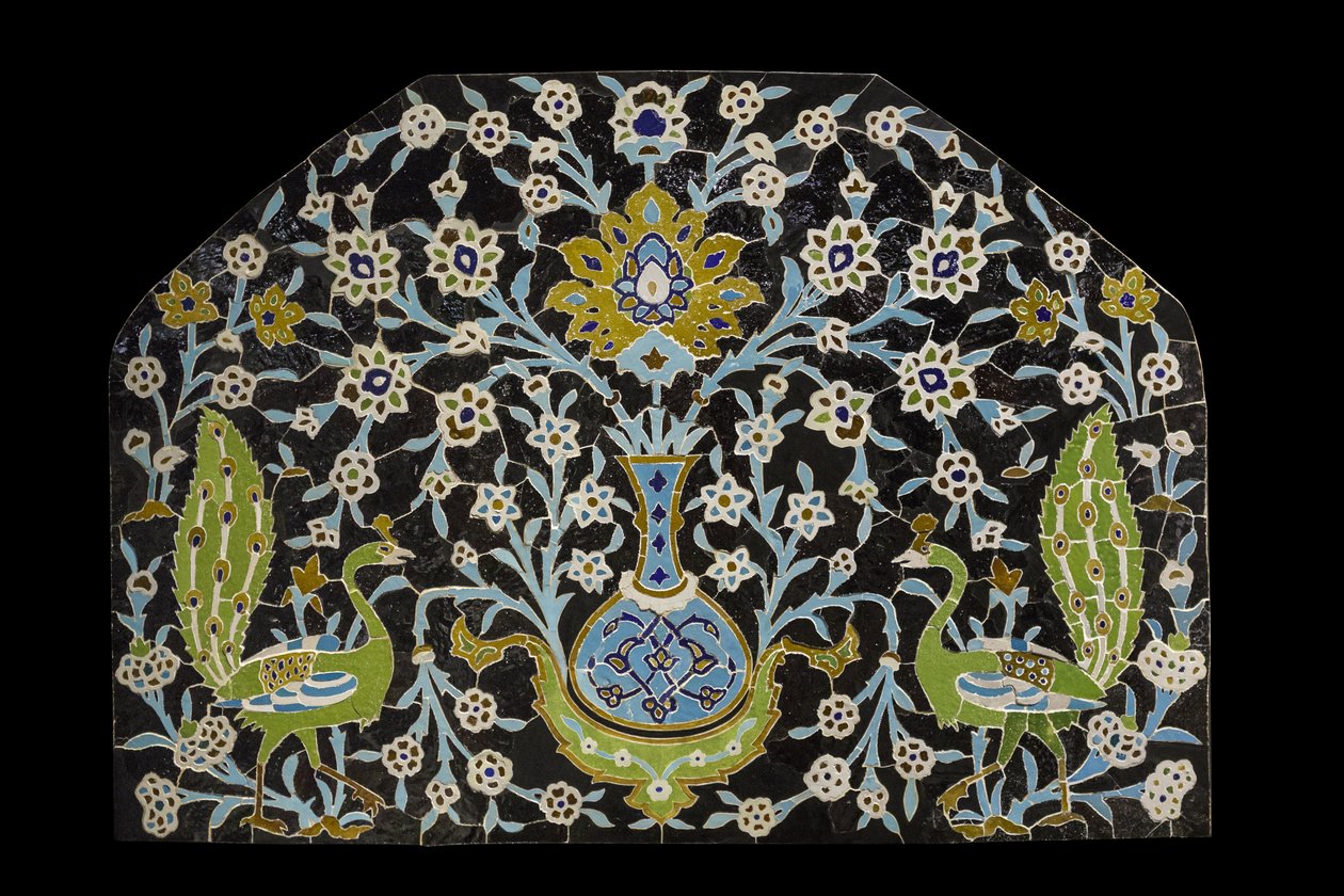Påfågelpanel. Iran, Isfahan (?) av William M. Timlin