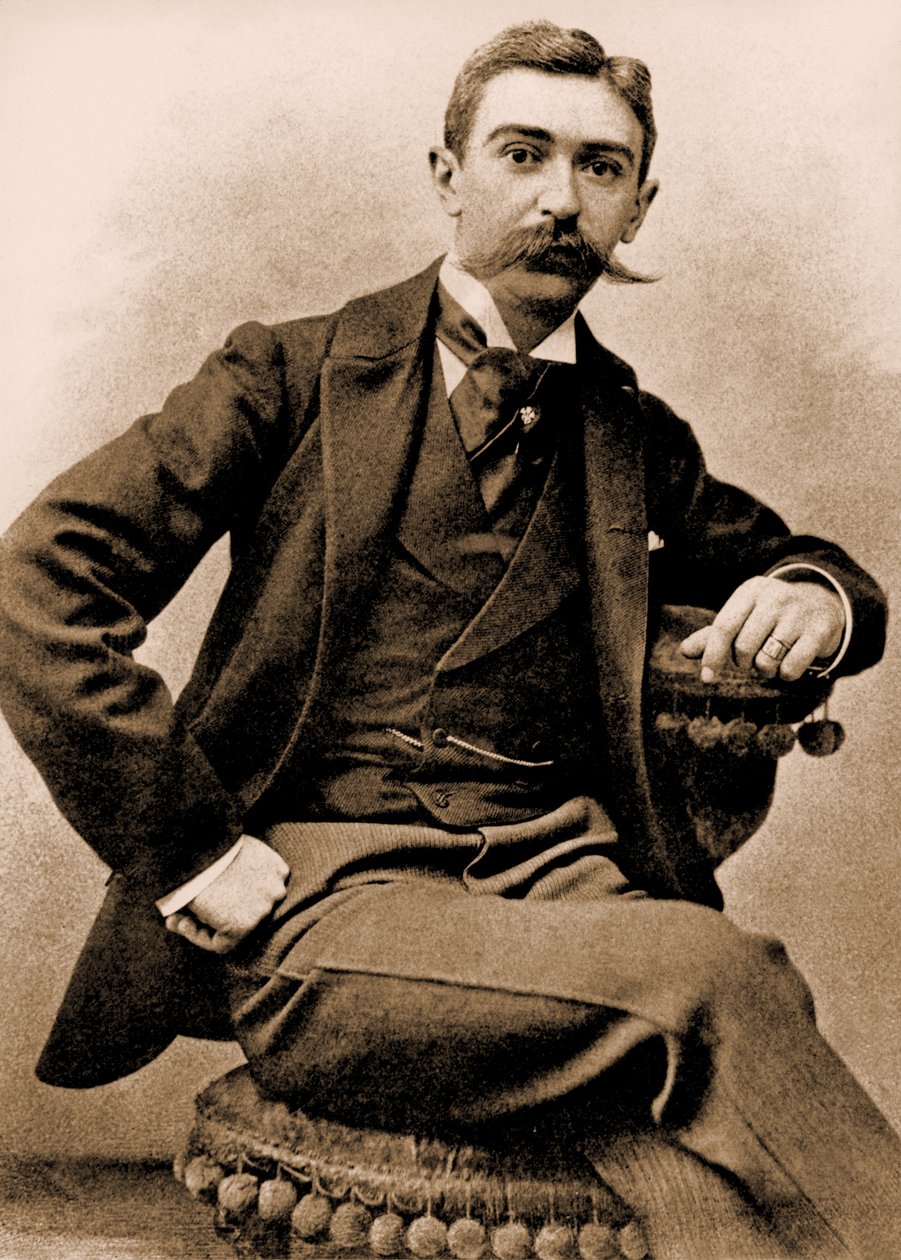 Porträtt av Pierre de Coubertin (foto) av Juste Lisch