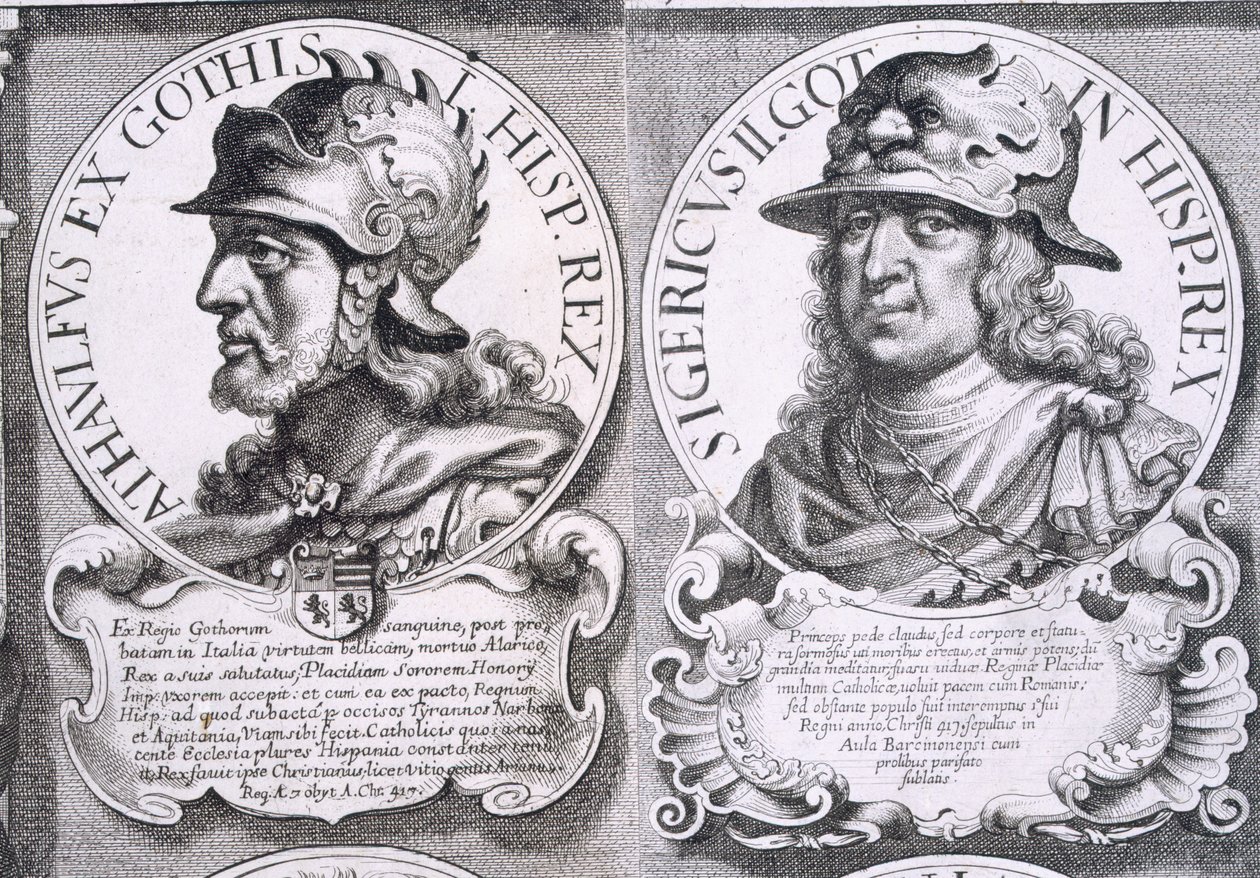 Porträtt av Ataulf och Sigeric (litho) av Unbekannt