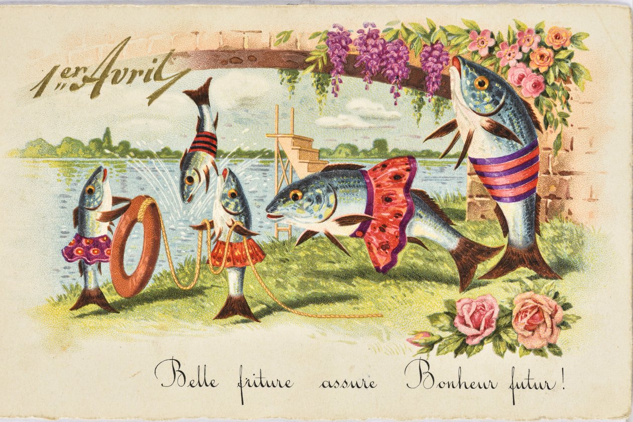 Vykort: 1 april/april fisk av Unbekannt