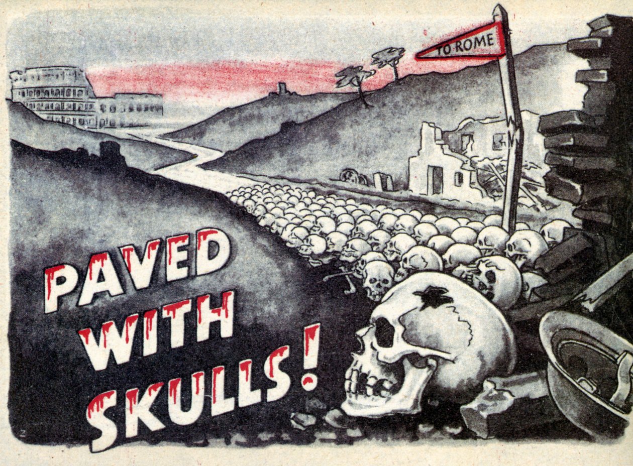 Propaganda. Till Rom. Belagd med dödskallar. 1940 av Unbekannt