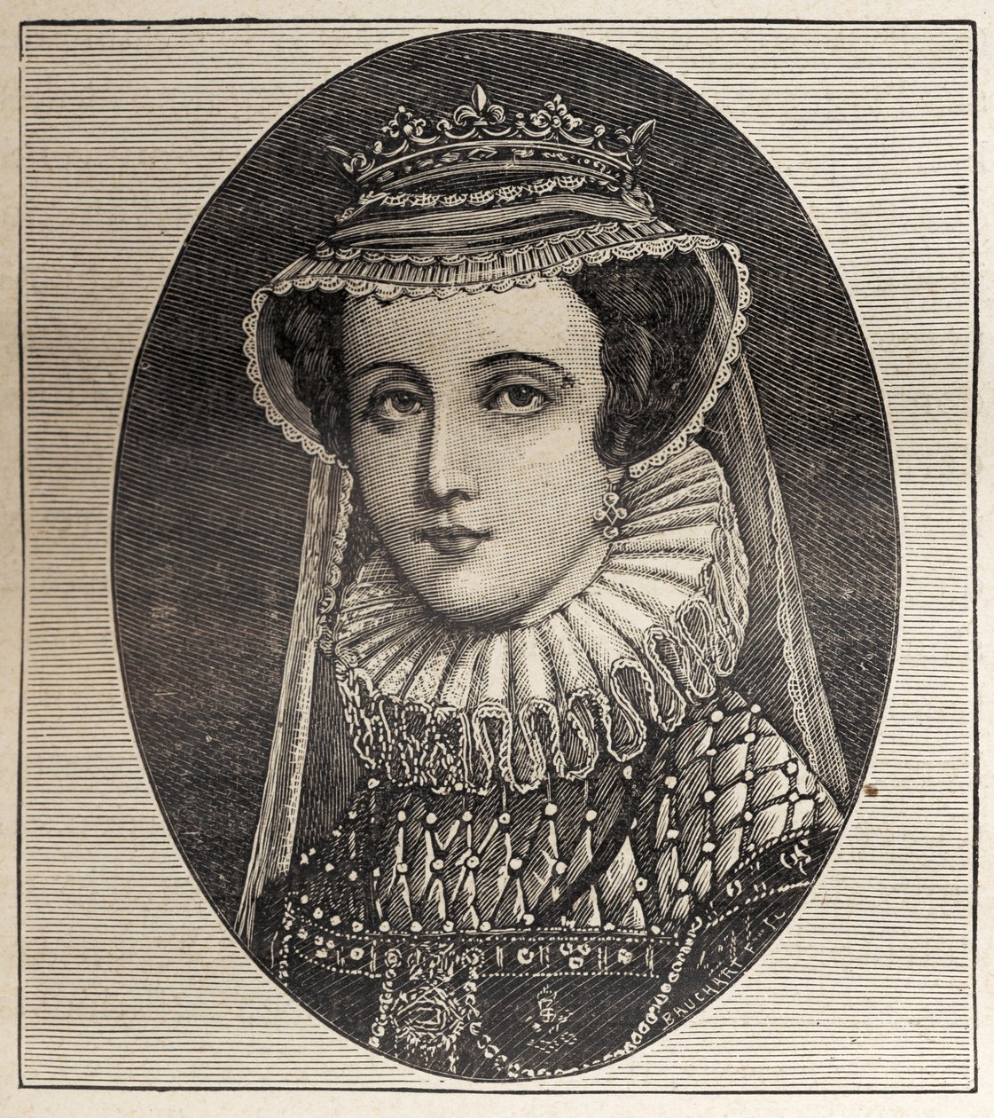 Queen Mary Stewart (gravyr) av Unbekannter Künstler