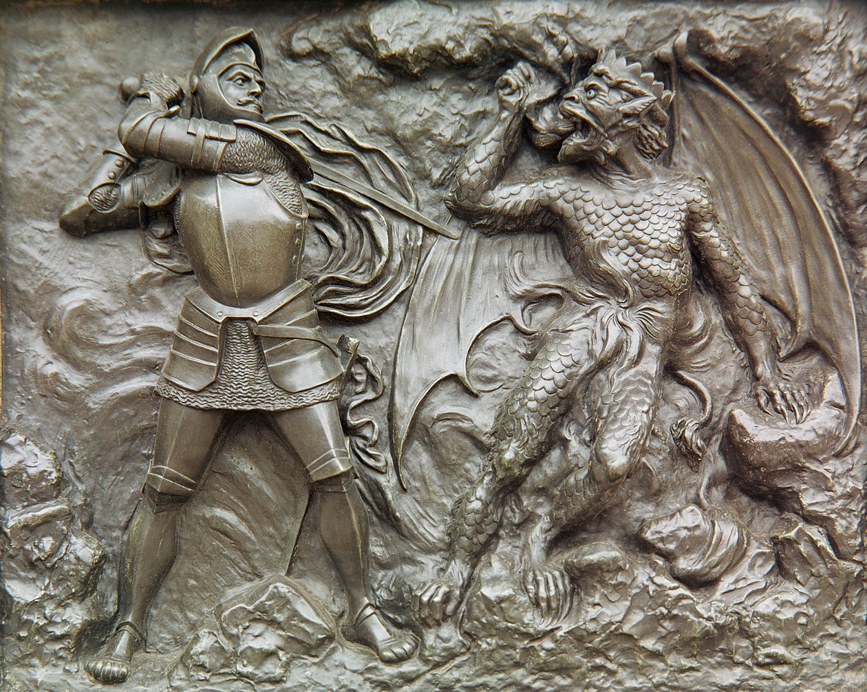 St. George Fighting the Dragon (brons) av Unbekannt