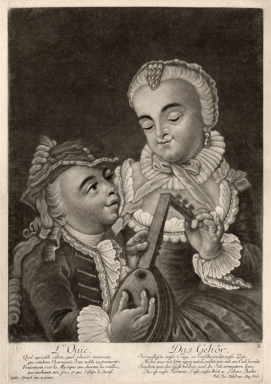 Utfrågningen, Augsburg, ca 1760 (gravyr) av Unbekannter Künstler