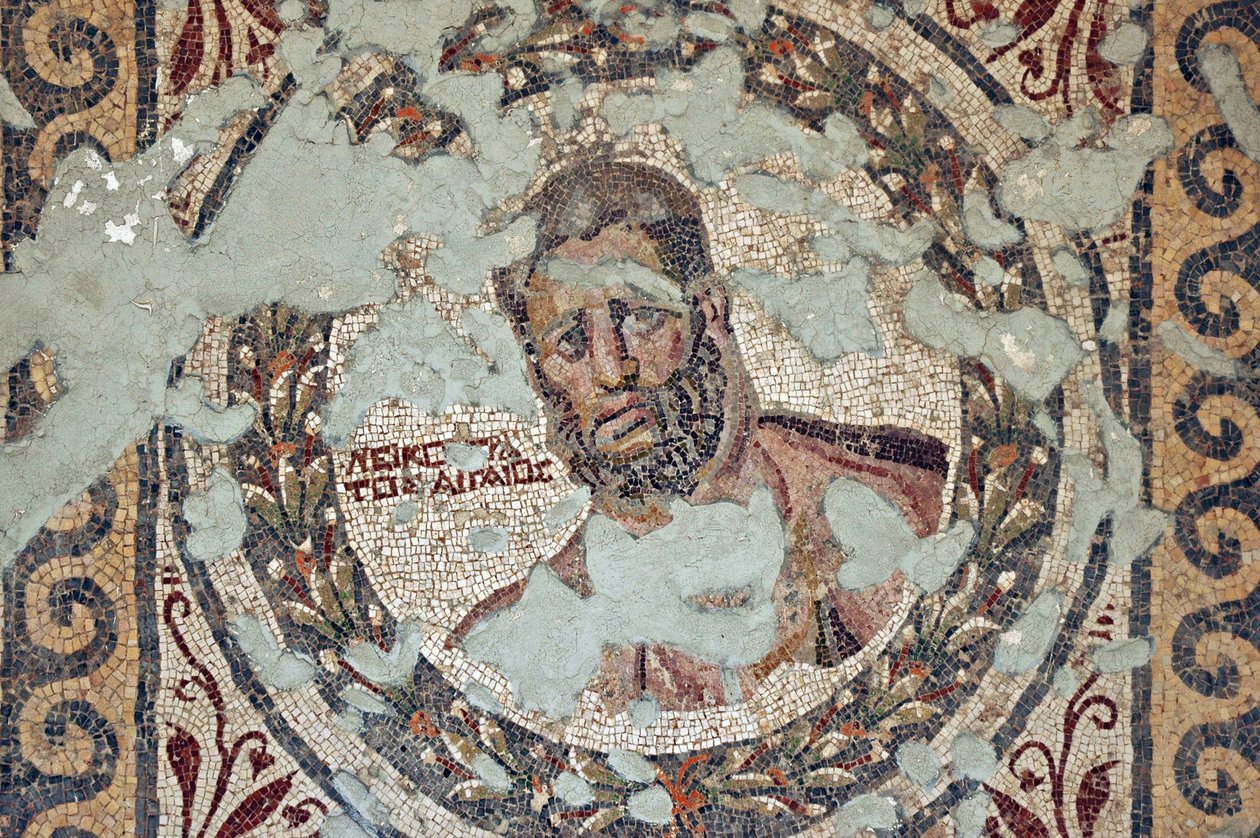 Two Athletes Mosaic, från Samandagi, Turkiet av Unbekannt