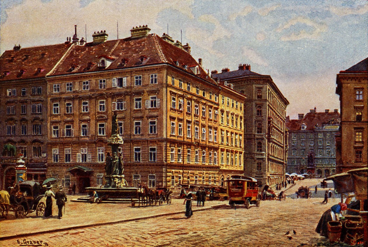Wien Freiung, tidigt 1900-tal (vykort) av Unbekannter Künstler