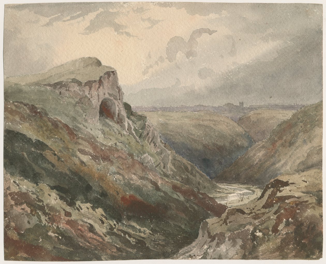 Wetton Dale: akvarellmålning och [? 1800-talet] av Unbekannt