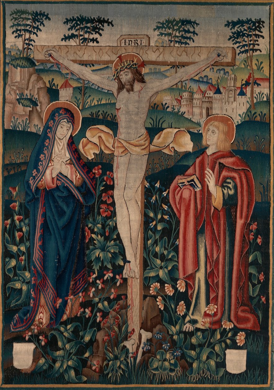 Korsfästelse med Jungfru Maria och Johannes av Unidentified