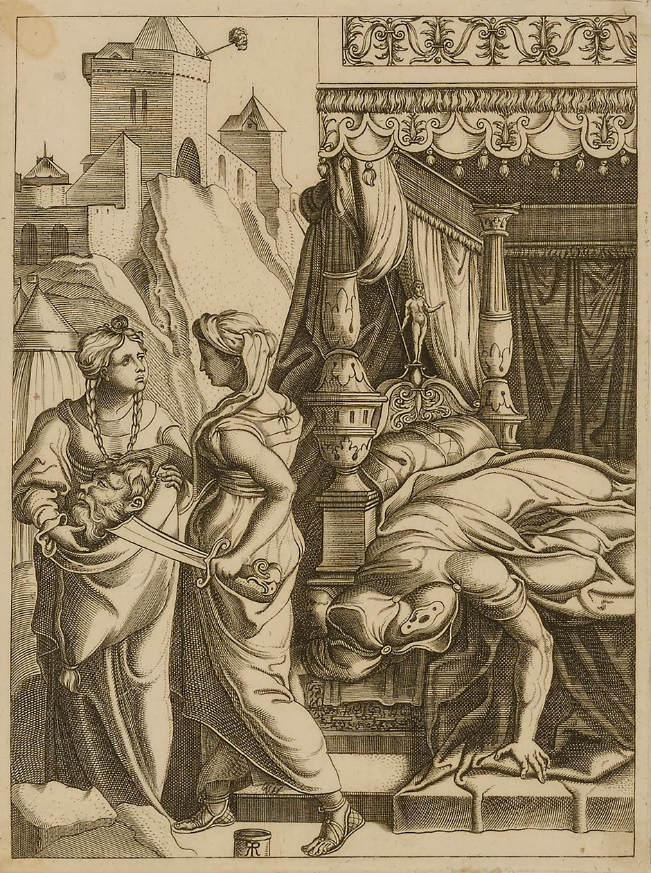 Judith och jungfru med Holofernes huvud av Unidentified