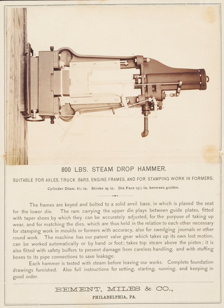 [Steam Drop Hammer, Bement, Miles and Company, Philadelphia] av Unidentified
