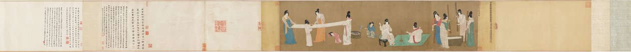 Court Ladies Preparing Newly Woven Silk av Unknown