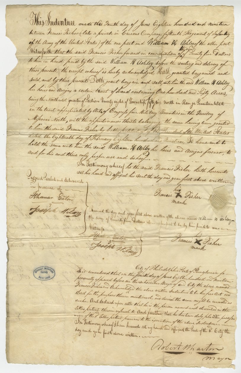 Deed of Francis Fisher av Unknown